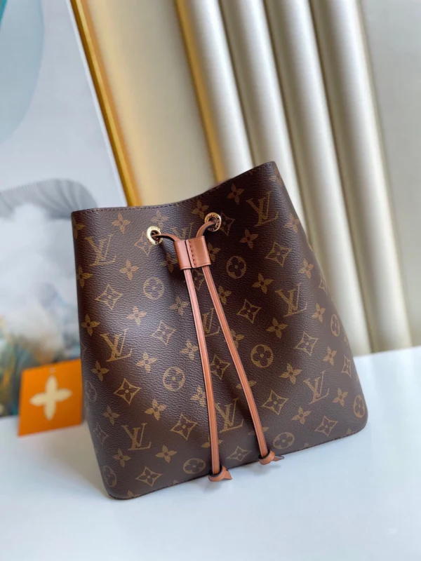 Louis Vuitton Luxury Monogram Canvas And Leather Handbag Neonoe Caramel, Designer Handbags, Womens Purse, luxury bags