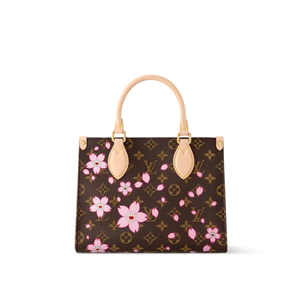 10005-325-8cad60f00c04.webp Louis Vuitton LV x Murakami OnTheGo PM Sakura Brown 25cm M13269, Designer Handbags, Womens Purse, luxury bags
