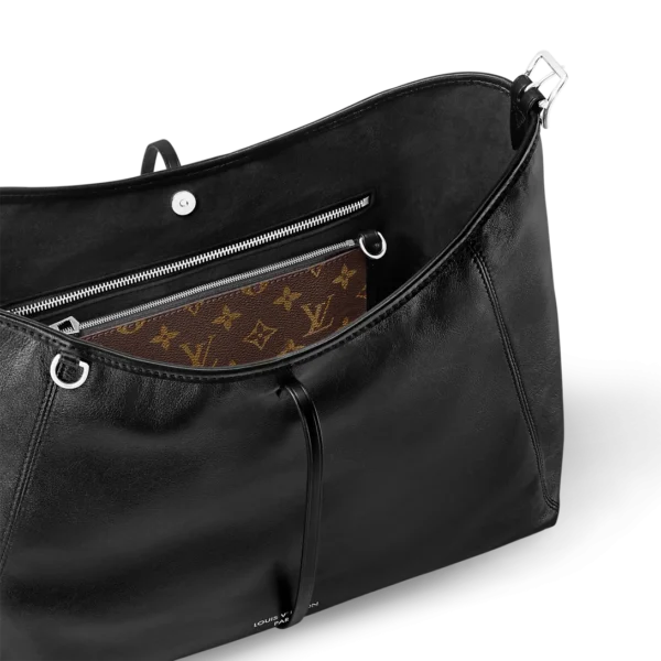 10006-28-12c7cc1611c6.webp Louis Vuitton CarryAll Vibe MM Medium Black Leather Shoulder Bag 39cm/15.4in M25143, Designer Handbags, Womens Purse, luxury bags