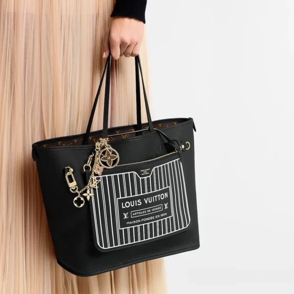 Louis Vuitton New Reversible Neverfull Inside Out Mm Black Cowhide 31cm M11946, Designer Handbags, Womens Purse, luxury bags