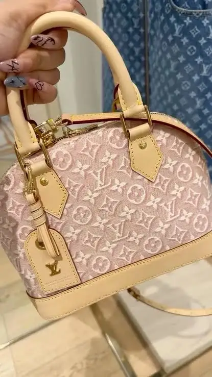 Louis Vuitton Alma BB Monogram Emblème Rose Ruban Color 23.5cm M2A378