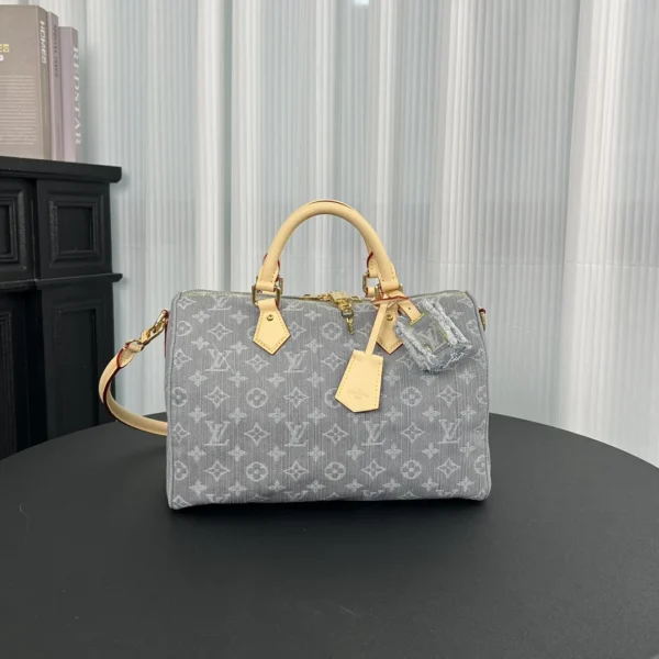 1befb790-06ceed8dc451.webp Louis Vuitton LV Speedy Soft 30 Monogram Denim Bag in Grey 30cm/ 11.8 in, Designer Handbags, Womens Purse, luxury bags