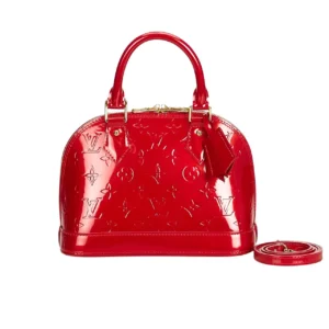 245-4-03ecac7e60c5.webp Louis Vuitton Alma Bb Monogram Vernis Leather Red 23Cm, Designer Handbags, Womens Purse, luxury bags