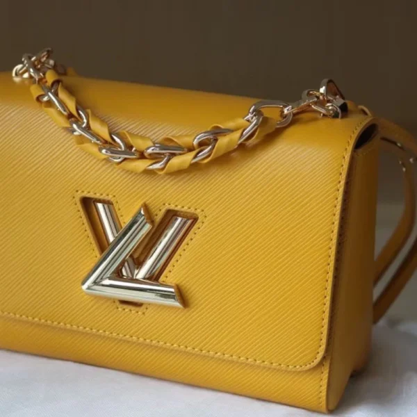 253-4-f14ab1857cc4.webp Louis Vuitton Twist Mm Cowhide Leather Handbag Sunflower Yellow 23Cm, Designer Handbags, Womens Purse, luxury bags