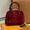 333-2-54be1e346060.webp Louis Vuitton Alma Bb Monogram Vernis Leather Dark Red 23Cm, Designer Handbags, Womens Purse, luxury bags
