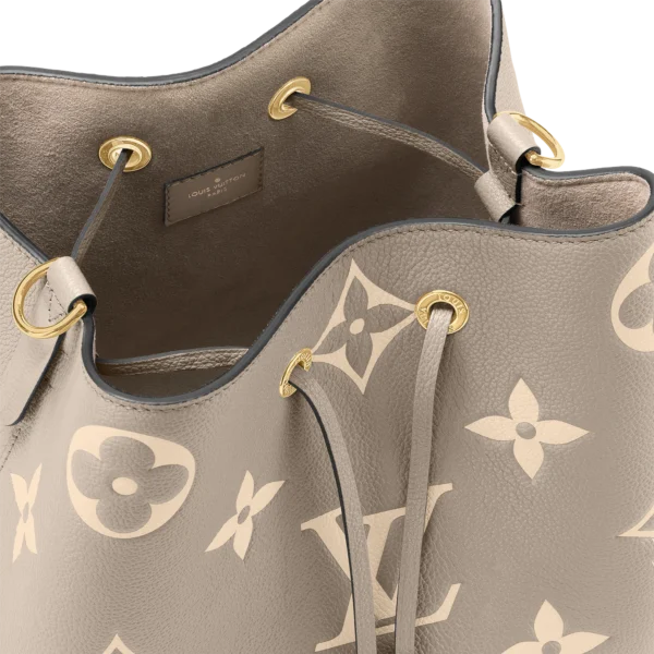Louis Vuitton Nono Mm Bicolor Monogram Empreinte Leather Women Handbags Dove/Cream 26cm/ 10.2in, Designer Handbags, Womens Purse, luxury bags