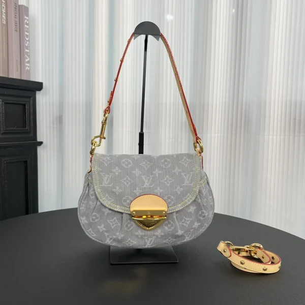 Louis Vuitton Monogram Denim Sunset Shoulder Bag 27cm/ 10.6in, Designer Handbags, Womens Purse, luxury bags