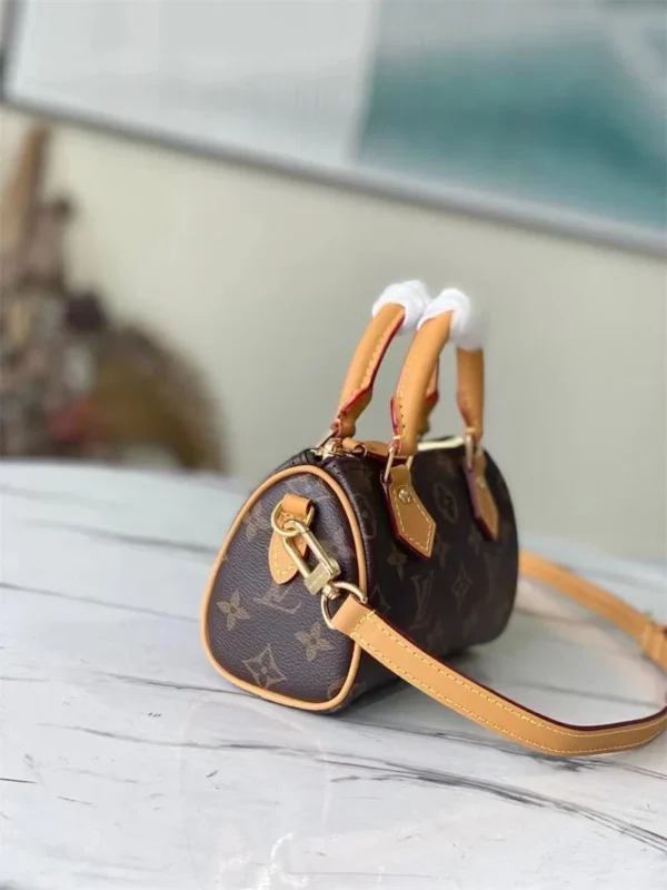 Louis Vuitton Nano Speedy Beige 16Cm, Designer Handbags, Womens Purse, luxury bags