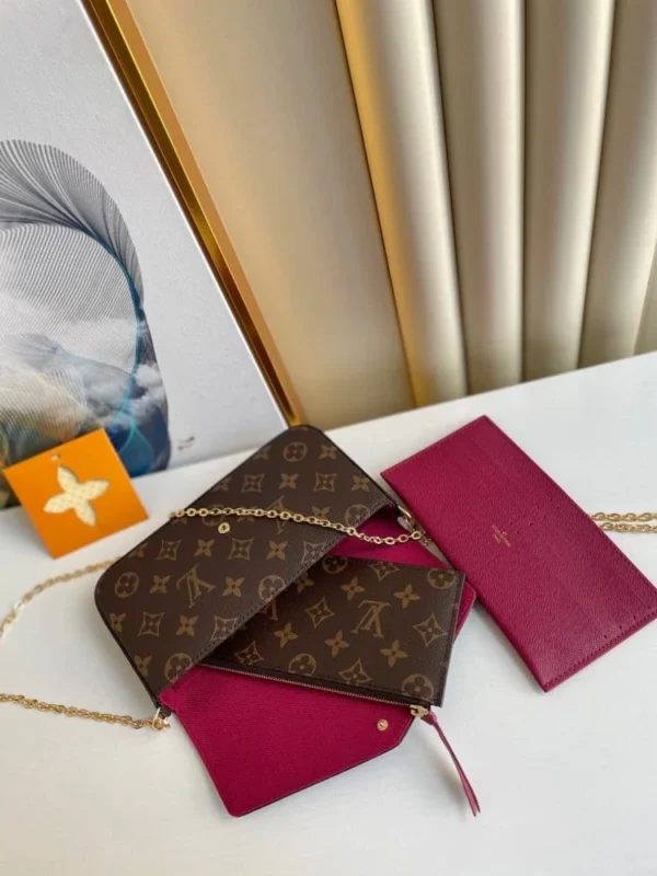 Louis Vuitton Flicie Pochette Lv Monogram Chain Bag Monogram 61276 21cm/8.3in, Designer Handbags, Womens Purse, luxury bags