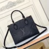 Louis Vuitton Onthego PM Monogram Empreinte Handbag Black 25cm M45653, Designer Handbags, Womens Purse, luxury bags
