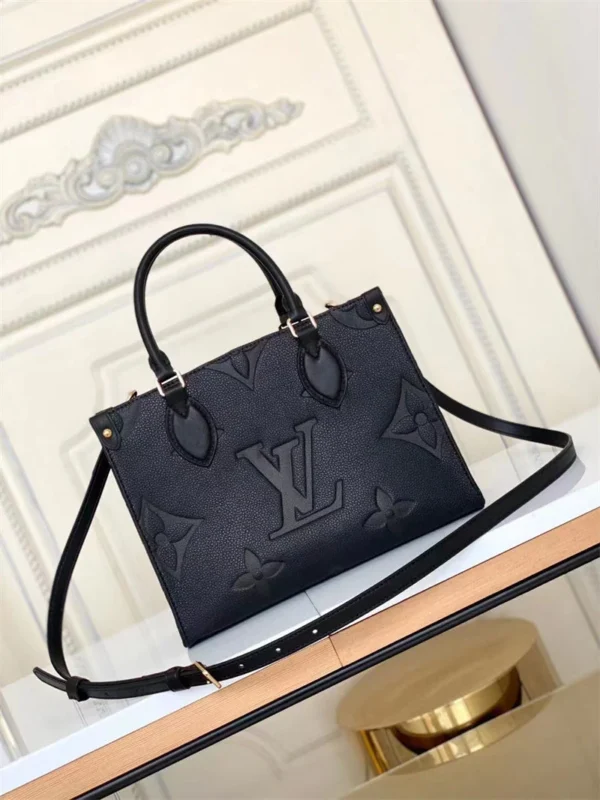 Louis Vuitton Onthego PM Monogram Empreinte Handbag Black 25cm M45653, Designer Handbags, Womens Purse, luxury bags
