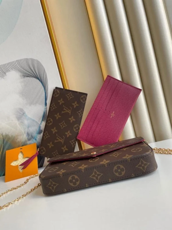 Louis Vuitton Flicie Pochette Lv Monogram Chain Bag Monogram 61276 21cm/8.3in, Designer Handbags, Womens Purse, luxury bags