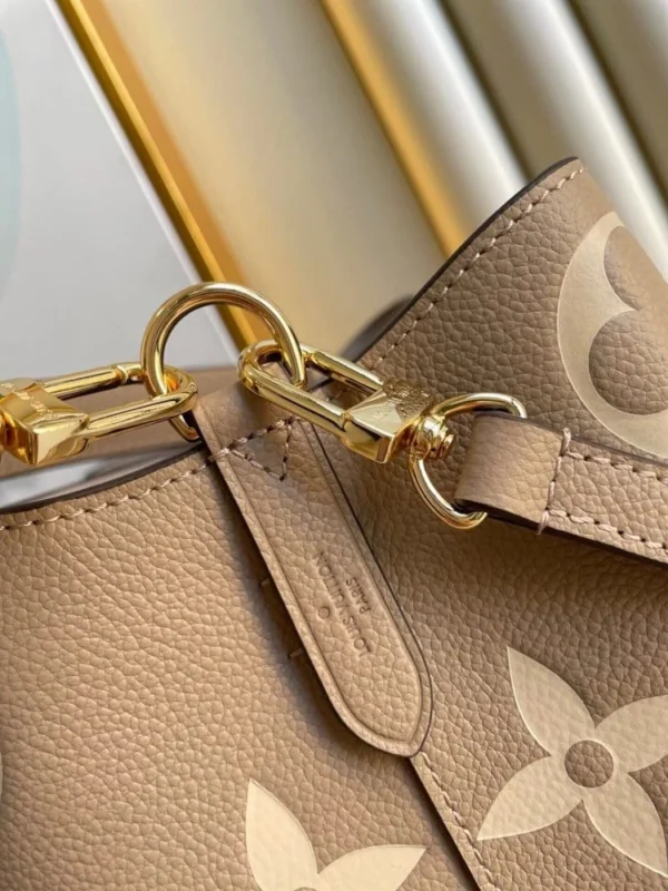 Louis Vuitton Nono Mm Bicolor Monogram Empreinte Leather Women Handbags Dove/Cream 26cm/ 10.2in, Designer Handbags, Womens Purse, luxury bags