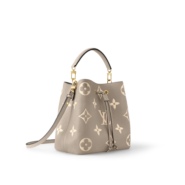 Louis Vuitton Nono Mm Bicolor Monogram Empreinte Leather Women Handbags Dove/Cream 26cm/ 10.2in, Designer Handbags, Womens Purse, luxury bags