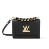 Louis Vuitton Twist Mm Cowhide Leather Handbag Black 23Cm, Designer Handbags, Womens Purse, luxury bags