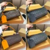 Louis Vuitton Soft Polochon Monogram Macassar Canvas Black 34Cm M46796, Designer Handbags, Womens Purse, luxury bags