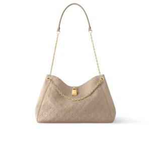 Louis Vuitton LV Anytime MM Monogram Empreinte Bag Tourterelle Gray M14658 42cm/ 16.5in, Designer Handbags, Womens Purse, luxury bags
