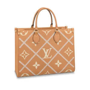 Louis Vuitton Onthego MM Tote Monogram Arizona ‘Brown Crme Beige’ 35cm, Designer Handbags, Womens Purse, luxury bags