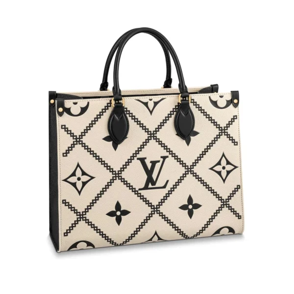 LV-2025-05-16T160311.185-aedbc0787bc3.webp Louis Vuitton Onthego MM Tote Monogram Cream Beige Black 35cm, Designer Handbags, Womens Purse, luxury bags