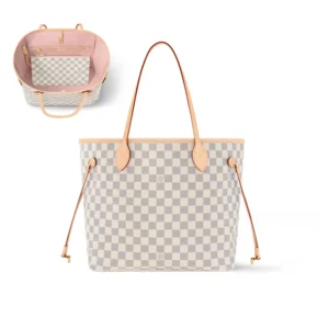 LV-2025-05-17T171628.433-adaeb64a8f0e.webp Louis Vuitton Neverfull MM Tote Bag Damier Azur Canvas Rose Ballerine 31cm N40603, Designer Handbags, Womens Purse, luxury bags