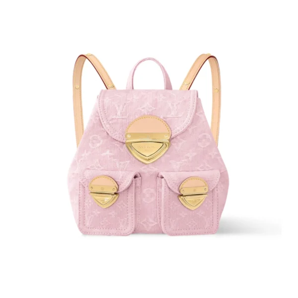 LV-81-1-158b65f3aeab.webp Louis Vuitton Venice Backpack Washed Monogram Denim M13031 Pink 26cm/ 10.2in, Designer Handbags, Womens Purse, luxury bags