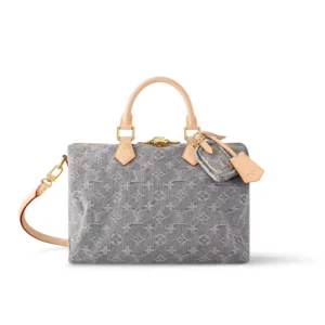 Louis Vuitton LV Speedy Soft 30 Monogram Denim Bag in Grey 30cm/ 11.8 in, Designer Handbags, Womens Purse, luxury bags