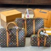 Louis Vuitton Keepall Bandouli Re Monogram Craggy Chocolate 40Cm M24901, Designer Handbags, Womens Purse, luxury bags
