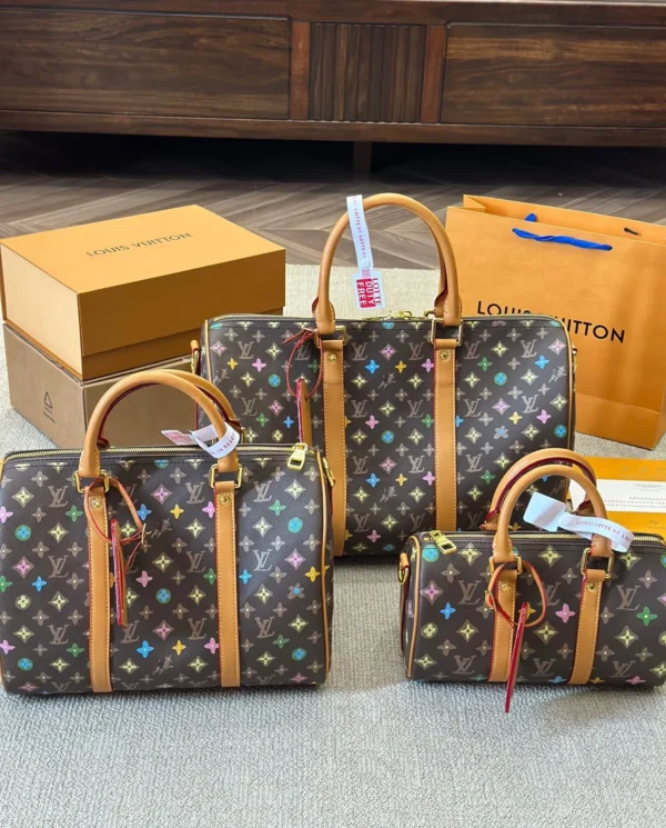Louis Vuitton Keepall Bandouli Re Monogram Craggy Chocolate 40Cm M24901, Designer Handbags, Womens Purse, luxury bags