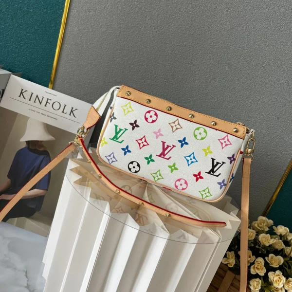 LV12-1-ce2d6671635e.webp Louis Vuitton Pochette Accessoires Monogram Multicolore White 22Cm, Designer Handbags, Womens Purse, luxury bags