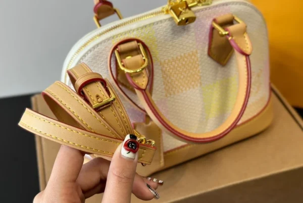 LV6-1-2-763019d1b36f.webp Louis Vuitton Alma Bb Damier Canvas Peach 23Cm N40516, Designer Handbags, Womens Purse, luxury bags