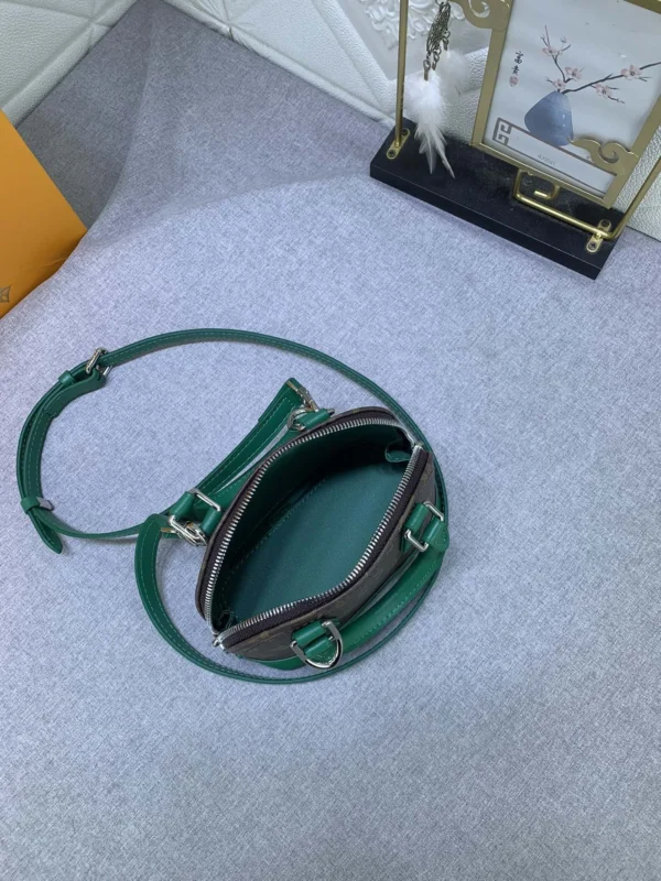 LVAG2-539901b21e77.webp Louis Vuitton Mini Alma Monogram Canvas Mix With Green 18Cm M83204, Designer Handbags, Womens Purse, luxury bags