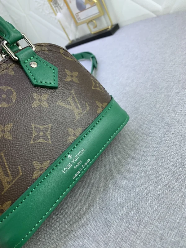 LVAG3-62206fa78b2d.webp Louis Vuitton Mini Alma Monogram Canvas Mix With Green 18Cm M83204, Designer Handbags, Womens Purse, luxury bags