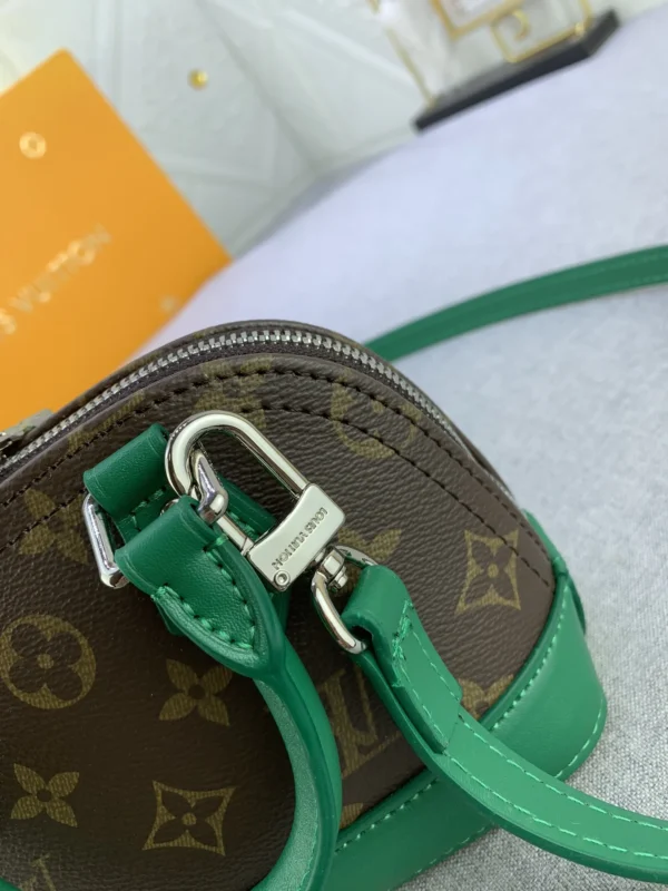 LVAG5-8823e75992ed.webp Louis Vuitton Mini Alma Monogram Canvas Mix With Green 18Cm M83204, Designer Handbags, Womens Purse, luxury bags