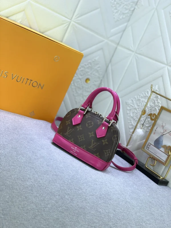 Louis Vuitton Mini Alma Monogram Canvas Mix With Pink 18Cm M83206, Designer Handbags, Womens Purse, luxury bags