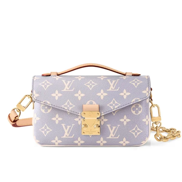 Louis Vuitton Pochette M Tis East West Coated Canvas Trianon Purple Gray 21Cm M12429, Designer Handbags, Womens Purse, luxury bags