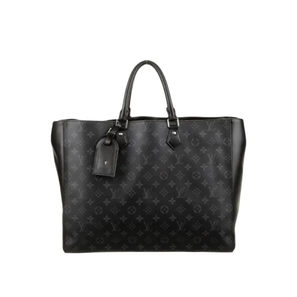 Louis Vuitton Monogram Eclipse Grand Sac Tote Black 33Cm, Designer Handbags, Womens Purse, luxury bags