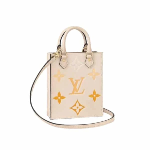 Louis Vuitton Petit Sac Plat Monogram White 17Cm, Designer Handbags, Womens Purse, luxury bags
