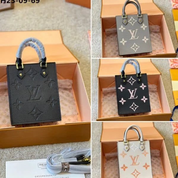 Louis Vuitton Petit Sac Plat Monogram Grey 17Cm, Designer Handbags, Womens Purse, luxury bags