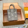 Louis Vuitton Petit Sac Plat Monogram Grey 17Cm, Designer Handbags, Womens Purse, luxury bags