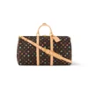 Louis Vuitton Keepall Bandouli Re Monogram Craggy Chocolate 40Cm M24901, Designer Handbags, Womens Purse, luxury bags