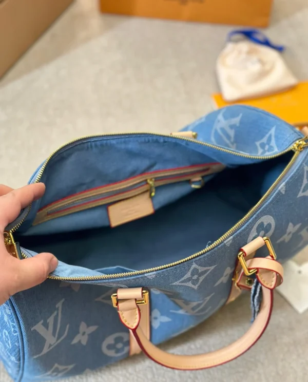 LVB7-6-812b47a1b5a0.webp Louis Vuitton Keepall Bandouli Re Denim Blue 40Cm M24315, Designer Handbags, Womens Purse, luxury bags