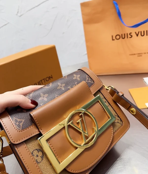 Louis Vuitton Mini Dauphine Lock Xl Brown 20Cm M46537, Designer Handbags, Womens Purse, luxury bags