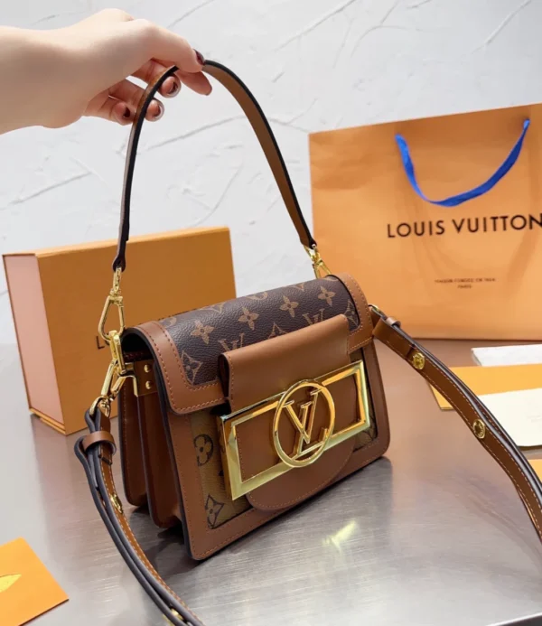 Louis Vuitton Mini Dauphine Lock Xl Brown 20Cm M46537, Designer Handbags, Womens Purse, luxury bags