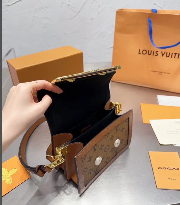 Louis Vuitton Mini Dauphine Lock Xl Brown 20Cm M46537, Designer Handbags, Womens Purse, luxury bags