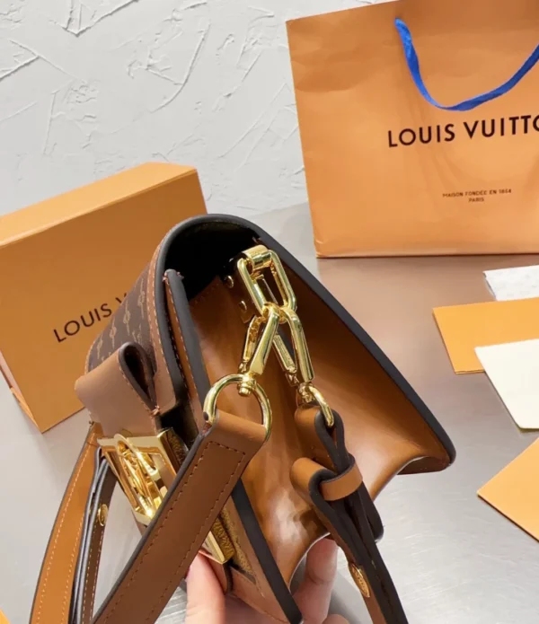 Louis Vuitton Mini Dauphine Lock Xl Brown 20Cm M46537, Designer Handbags, Womens Purse, luxury bags