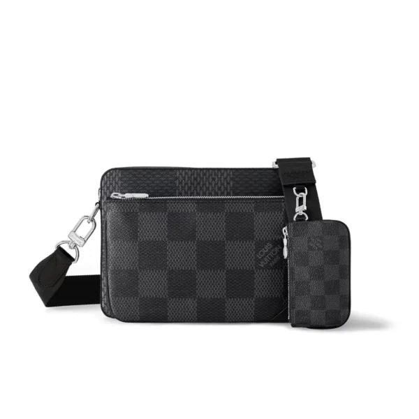 LVBB02-3-6ff774b9d2c7.webp Louis Vuitton Trio Messenger Bag Damier Canvas Black 25Cm N50017, Designer Handbags, Womens Purse, luxury bags