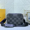 LVBB9-1-995398b10bd3.webp Louis Vuitton Trio Messenger Bag Damier Canvas Black 25Cm N50017, Designer Handbags, Womens Purse, luxury bags