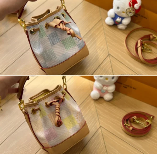 LVS2-4-e56eee5d5a18.webp Louis Vuitton Nano No Damier Canvas Pistachio 16Cm N40640, Designer Handbags, Womens Purse, luxury bags