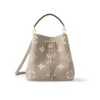 Louis Vuitton Nono Mm Bicolor Monogram Empreinte Leather Women Handbags Dove/Cream 26cm/ 10.2in, Designer Handbags, Womens Purse, luxury bags