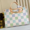 Louis Vuitton Onthego Mm Autres Toiles Damier Pistachio N40518 35Cm, Designer Handbags, Womens Purse, luxury bags